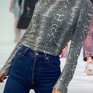 Zara snake print cropped sweater